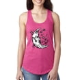 thumbnail image 1 of Wild Bobby Crescent Moon Astrology Puff Print Fashion Ladies Racerback Tank Top, Raspberry, X-Large, 1 of 6