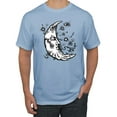 thumbnail image 1 of Wild Bobby Crescent Moon Astrology Puff Print Fashion Men's Tee, Light Blue, X-Large, 1 of 6