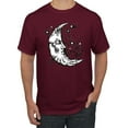thumbnail image 1 of Wild Bobby Crescent Moon Astrology Puff Print Fashion Men's Tee, Maroon, Large, 1 of 6