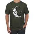 thumbnail image 1 of Wild Bobby Crescent Moon Astrology Puff Print Fashion Men's Tee, Military Green, 5X-Large, 1 of 6