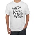 thumbnail image 1 of Wild Bobby Crescent Moon Astrology Puff Print Fashion Men's Tee, White, Medium, 1 of 6