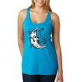 thumbnail image 1 of Wild Bobby Crescent Moon Astrology Puff Print Fashion Tri-Blend Racerback Tank Top, Vintage Turquoise, Large, 1 of 6