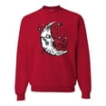 thumbnail image 1 of Wild Bobby Crescent Moon Astrology Puff Print Fashion Unisex Crewneck Sweatshirt, Red, 4X-Large, 1 of 6