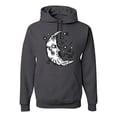 thumbnail image 1 of Wild Bobby Crescent Moon Astrology Puff Print Fashion Unisex Hoodie Sweatshirt, Charcoal, Small, 1 of 6
