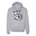 thumbnail image 1 of Wild Bobby Crescent Moon Astrology Puff Print Fashion Unisex Hoodie Sweatshirt, Heather Grey, XX-Large, 1 of 6