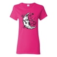 thumbnail image 1 of Wild Bobby Crescent Moon Astrology Puff Print Fashion Womens Graphic Tee, Fuschia, X-Large, 1 of 6