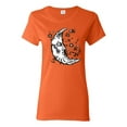 thumbnail image 1 of Wild Bobby Crescent Moon Astrology Puff Print Fashion Womens Graphic Tee, Orange, X-Large, 1 of 6