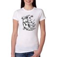 thumbnail image 1 of Wild Bobby Crescent Moon Astrology Puff Print Fashion Womens Slim Fit Junior Tee, White, Small, 1 of 6
