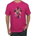 thumbnail image 1 of Wild Bobby, Cross with Flowers and Butterflies, Inspirational/Christian, Men Graphic Tees, Fuschia, Large, 1 of 3