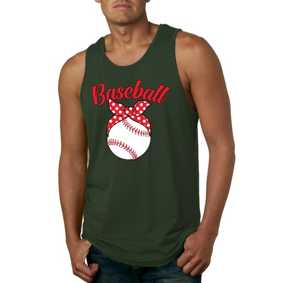 Wild Bobby, Cute Baseball Mom Ribbon Gift, Mother's Day, Men Graphic Tank Top, Forest Green, Large