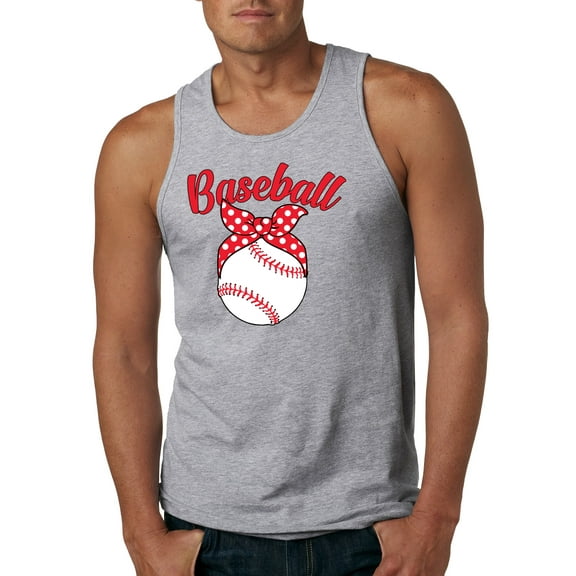 Wild Bobby, Cute Baseball Mom Ribbon Gift, Mother's Day, Men Graphic Tank Top, Heather Grey, Small