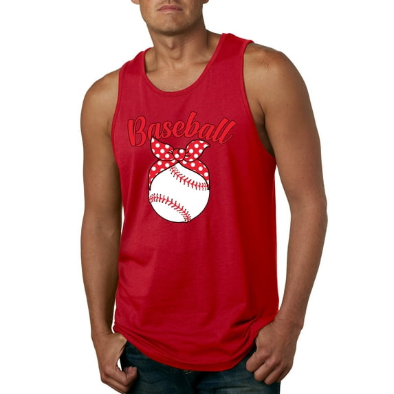 Wild Bobby, Cute Baseball Mom Ribbon Gift, Mother's Day, Men Graphic Tank Top, Red, Medium