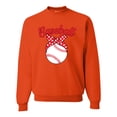 thumbnail image 1 of Wild Bobby, Cute Baseball Mom Ribbon Gift, Mother's Day, Unisex Crewneck Graphic Sweatshirt, Orange, Large, 1 of 3