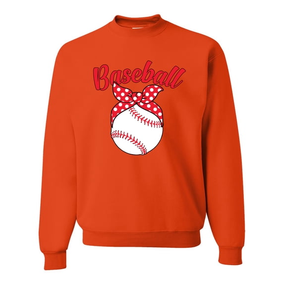 Wild Bobby, Cute Baseball Mom Ribbon Gift, Mother's Day, Unisex Crewneck Graphic Sweatshirt, Orange, Large