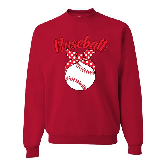 Wild Bobby, Cute Baseball Mom Ribbon Gift, Mother's Day, Unisex Crewneck Graphic Sweatshirt, Red, 2XL
