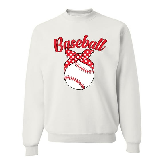 Wild Bobby, Cute Baseball Mom Ribbon Gift, Mother's Day, Unisex Crewneck Graphic Sweatshirt, White, 3XL