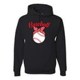 thumbnail image 1 of Wild Bobby, Cute Baseball Mom Ribbon Gift, Mother's Day, Unisex Graphic Hoodie Sweatshirt, Black, Small, 1 of 3