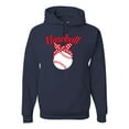 thumbnail image 1 of Wild Bobby, Cute Baseball Mom Ribbon Gift, Mother's Day, Unisex Graphic Hoodie Sweatshirt, Navy, Large, 1 of 3