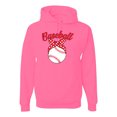 thumbnail image 1 of Wild Bobby, Cute Baseball Mom Ribbon Gift, Mother's Day, Unisex Graphic Hoodie Sweatshirt, Neon Pink, Large, 1 of 3