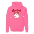 thumbnail image 1 of Wild Bobby, Cute Baseball Mom Ribbon Gift, Mother's Day, Unisex Graphic Hoodie Sweatshirt, Neon Pink, Medium, 1 of 3
