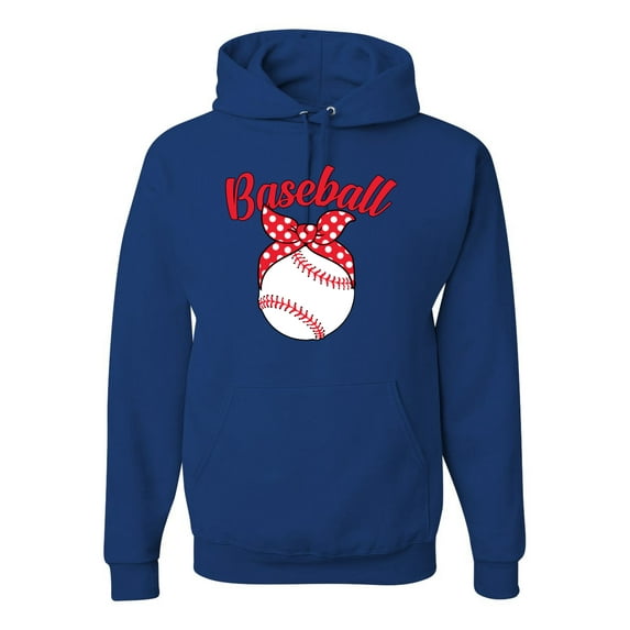 Wild Bobby, Cute Baseball Mom Ribbon Gift, Mother's Day, Unisex Graphic Hoodie Sweatshirt, Royal, Large