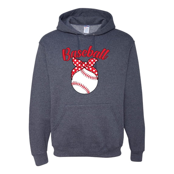 Wild Bobby, Cute Baseball Mom Ribbon Gift, Mother's Day, Unisex Graphic Hoodie Sweatshirt, Vintage Heather Navy, 2XL