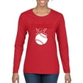 thumbnail image 1 of Wild Bobby, Cute Baseball Mom Ribbon Gift, Mother's Day, Women Graphic Long Sleeve T-Shirt, Red, 2XL, 1 of 3