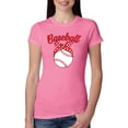 thumbnail image 1 of Wild Bobby, Cute Baseball Mom Ribbon Gift, Mother's Day, Women Slim Fit Junior Tee, Hot Pink, 2XL, 1 of 3