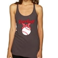 thumbnail image 1 of Wild Bobby, Cute Baseball Mom Ribbon Gift, Mother's Day, Women Tri-Blend Racerback Tank Top, Brown, Large, 1 of 3