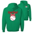 thumbnail image 1 of Wild Bobby,Cute Baseball Mom Ribbon Gift Sports Front and Back Unisex Graphic Hoodie Sweatshirt, Kelly, X-Large, 1 of 2