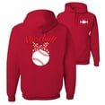 thumbnail image 1 of Wild Bobby,Cute Baseball Mom Ribbon Gift Sports Front and Back Unisex Graphic Hoodie Sweatshirt, Red, Small, 1 of 2