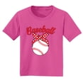thumbnail image 1 of Wild Bobby, Cute Baseball Ribbon Gift Sports Girls Graphic Youth T-Shirt, Fuschia, Large, 1 of 3