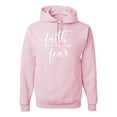thumbnail image 1 of Wild Bobby, Cute Christian Quote Faith Over Fear Inspirational/Christian Unisex Graphic Hoodie Sweatshirt, Light Pink, X-Large, 1 of 3