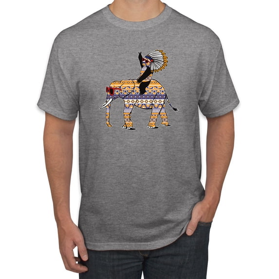 Wild Bobby, Cute Colorful Elephant Squirrel Mosaic, Animal Lover, Men Graphic Tee, Heather Grey, XX-Large