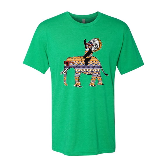 Wild Bobby, Cute Colorful Elephant Squirrel Mosaic, Animal Lover, Men Premium Tri Blend Tee, Envy, Small