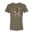 thumbnail image 1 of Wild Bobby, Cute Colorful Elephant Squirrel Mosaic, Animal Lover, Men Premium Tri Blend Tee, Military Green, Large, 1 of 4