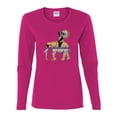 thumbnail image 1 of Wild Bobby, Cute Colorful Elephant Squirrel Mosaic, Animal Lover, Women Graphic Long Sleeve Tee, Fuschia, Small, 1 of 4
