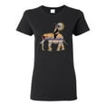 thumbnail image 1 of Wild Bobby, Cute Colorful Elephant Squirrel Mosaic, Animal Lover, Women Graphic Tee, Black, Small, 1 of 4