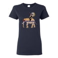 thumbnail image 1 of Wild Bobby, Cute Colorful Elephant Squirrel Mosaic, Animal Lover, Women Graphic Tee, Navy, XX-Large, 1 of 4