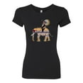 thumbnail image 1 of Wild Bobby, Cute Colorful Elephant Squirrel Mosaic, Animal Lover, Women Slim Fit Junior Tee, Black, Small, 1 of 4