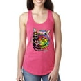 thumbnail image 1 of Wild Bobby, Cute Colorful Rainbow Cat Animal Lover Ladies Racerback Tank Top, Hot Pink, Large, 1 of 3