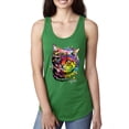 thumbnail image 1 of Wild Bobby, Cute Colorful Rainbow Cat Animal Lover Ladies Racerback Tank Top, Kelly, Small, 1 of 3