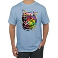 thumbnail image 1 of Wild Bobby, Cute Colorful Rainbow Cat Animal Lover Men's Graphic T-Shirt, Light Blue, X-Large, 1 of 3