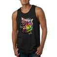 thumbnail image 1 of Wild Bobby, Cute Colorful Rainbow Cat Animal Lover Mens Graphic Tank Top, Black, Small, 1 of 3