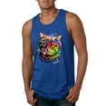thumbnail image 1 of Wild Bobby, Cute Colorful Rainbow Cat Animal Lover Mens Graphic Tank Top, Royal, X-Large, 1 of 3