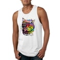 thumbnail image 1 of Wild Bobby, Cute Colorful Rainbow Cat Animal Lover Mens Graphic Tank Top, White, Small, 1 of 3