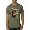 thumbnail image 1 of Wild Bobby, Cute Colorful Rainbow Cat Animal Lover Mens Premium Tri Blend T-Shirt, Military Green, Medium, 1 of 3
