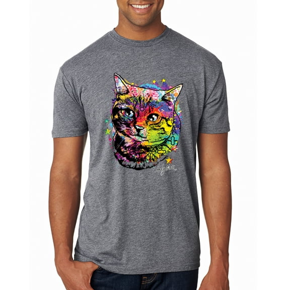 Wild Bobby, Cute Colorful Rainbow Cat Animal Lover Mens Premium Tri Blend T-Shirt, Premium Heather, Medium