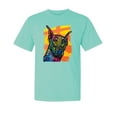 thumbnail image 1 of Wild Bobby,Cute Colorful Rainbow Doberman Dog Dog Lover Garment-Dyed Washed Look Short Sleeve Tees, Mint, 2XL, 1 of 3