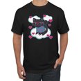 thumbnail image 1 of Wild Bobby, Cute Geek Smart Kitten Cat Wearing Glasses, Animal Lover, Men Graphic Tees, Black, Small, 1 of 3